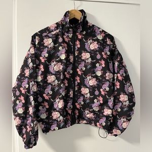 Tabitha Simmons Reversible Black/Floral Wind Sport Jacket Size XS/S